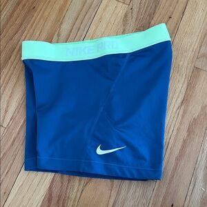 Nike Pro Blue and Green Dry-Fit Shorts